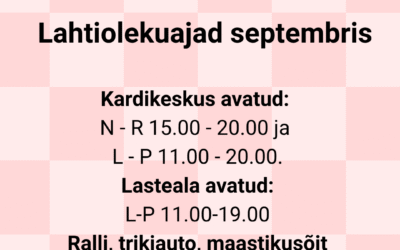 Lahtiolekuajad septembris